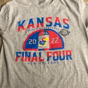 KU final four shirt! Gray with red and blue letter. Size medium